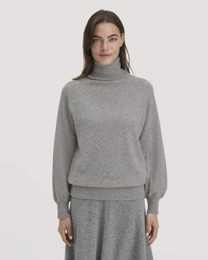 hessnatur Strick Rollkragen Pullover Relaxed BETTER RECYCLING aus reinem Kaschmir