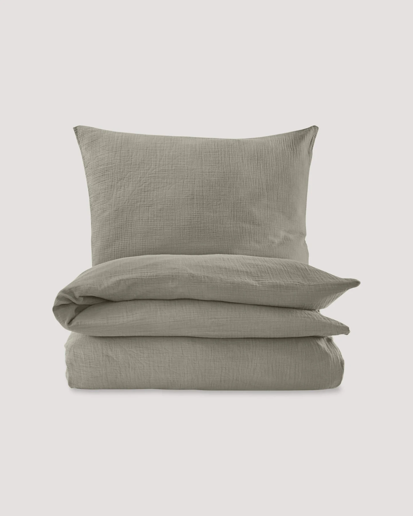 hessnatur Musselin Bettwäsche-Set aus Bio-Baumwolle - grün - Größe 240x220 / 2x80x80 cm – Ansicht 3