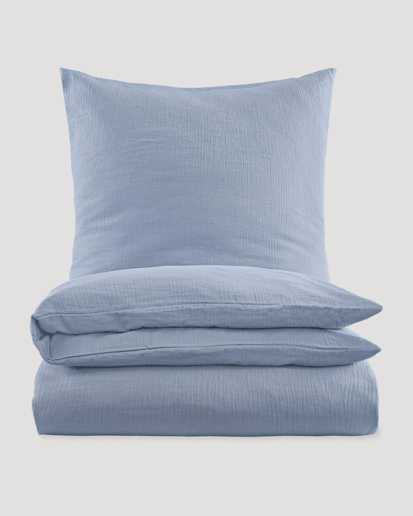 hessnatur Musselin Bettwäsche-Set aus Bio-Baumwolle - blau - Größe 135x200 / 40x80 cm – Ansicht 3