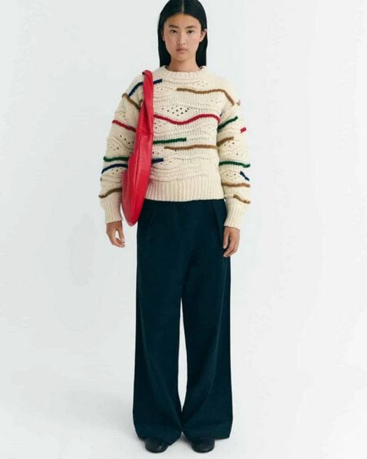 thinking mu Damen Pullover - Macrame Candela Knitted Sweater - aus Wolle – Ansicht 2
