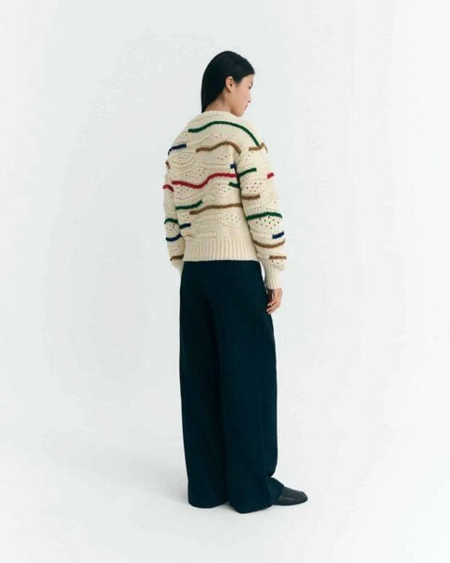 thinking mu Damen Pullover - Macrame Candela Knitted Sweater - aus Wolle – Ansicht 3