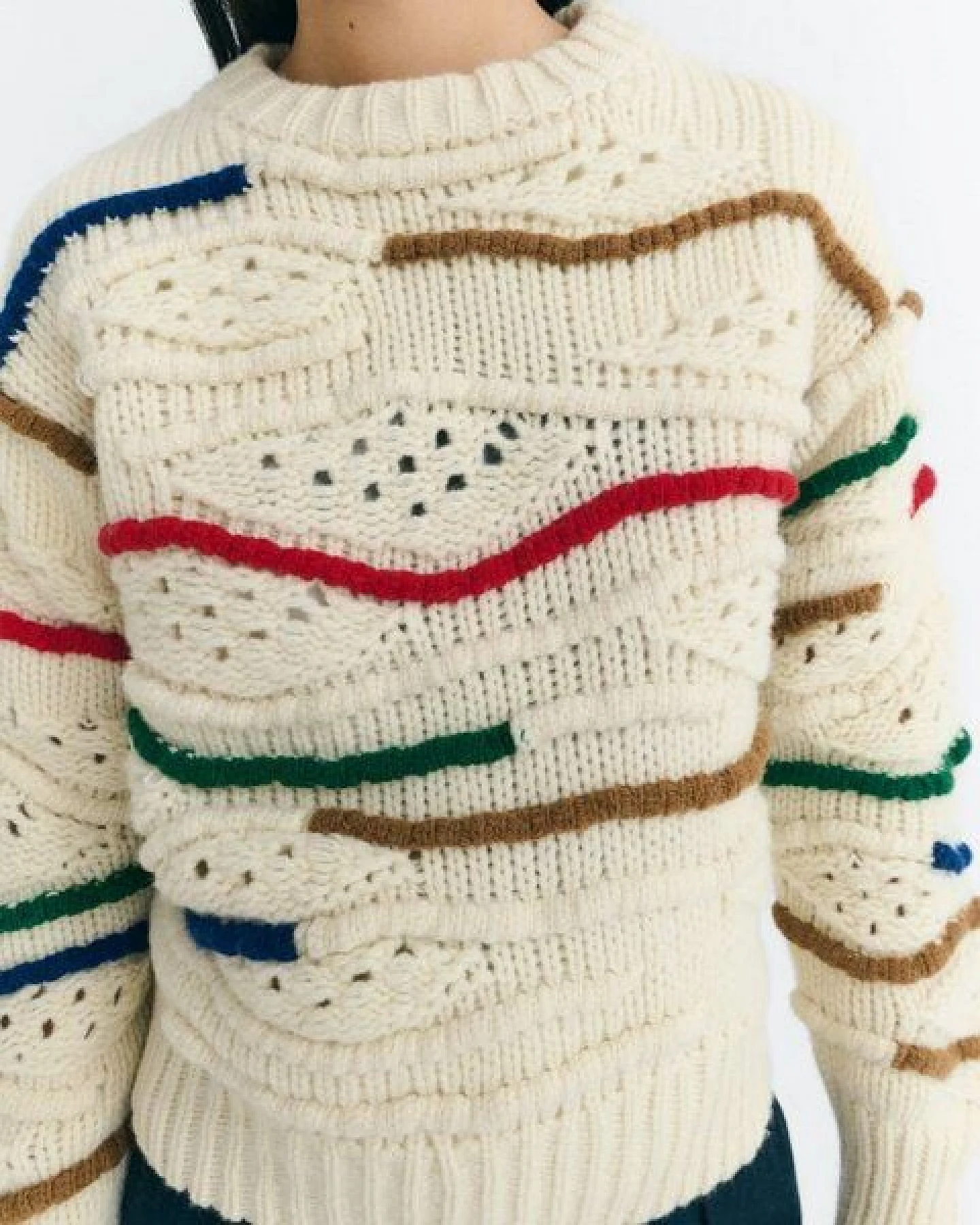 thinking mu Damen Pullover - Macrame Candela Knitted Sweater - aus Wolle – Ansicht 4