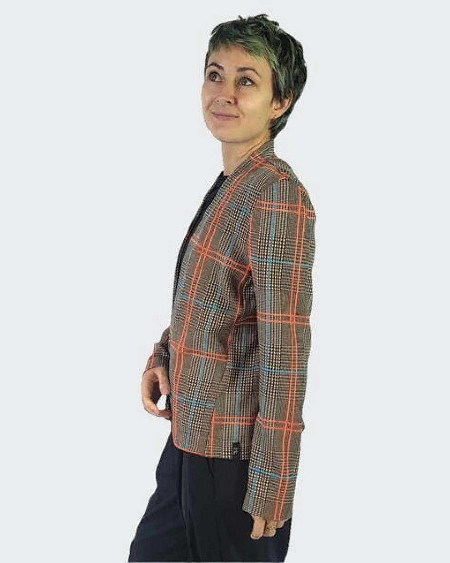 LUMEN organic Blazer KARO orange/bunt – Ansicht 4