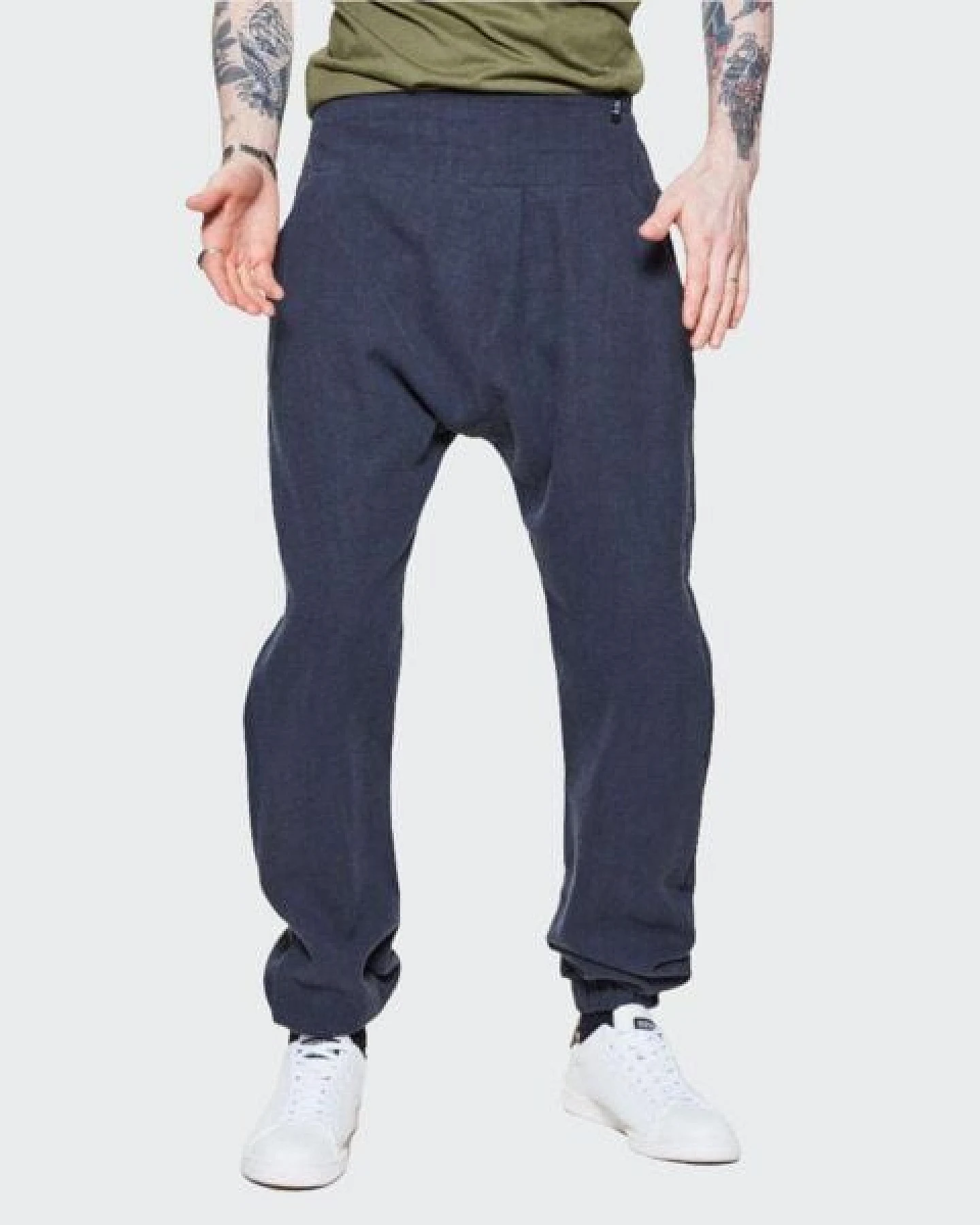 LUMEN organic Hose EXTRA BAGGY Leinen blau – Ansicht 2
