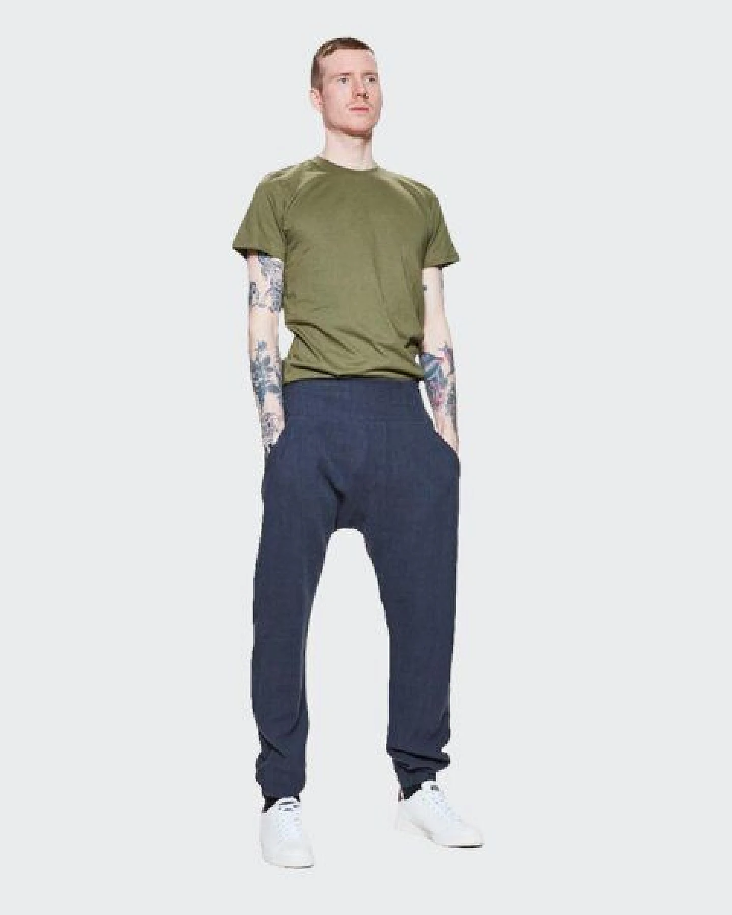 LUMEN organic Hose EXTRA BAGGY Leinen blau – Ansicht 3