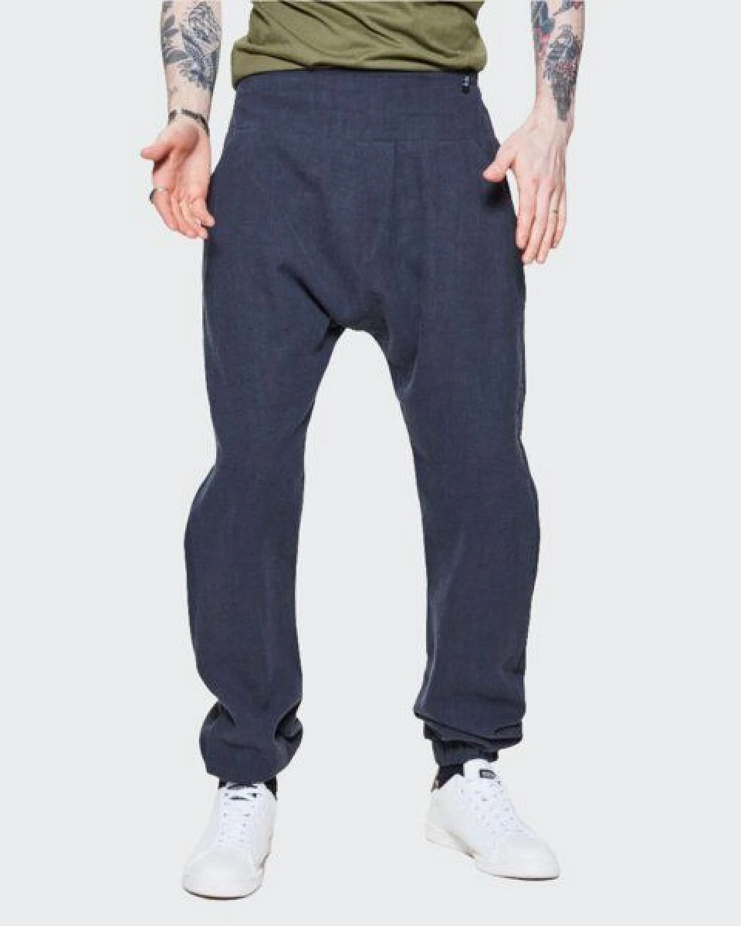 LUMEN organic Hose EXTRA BAGGY Leinen blau – Ansicht 2