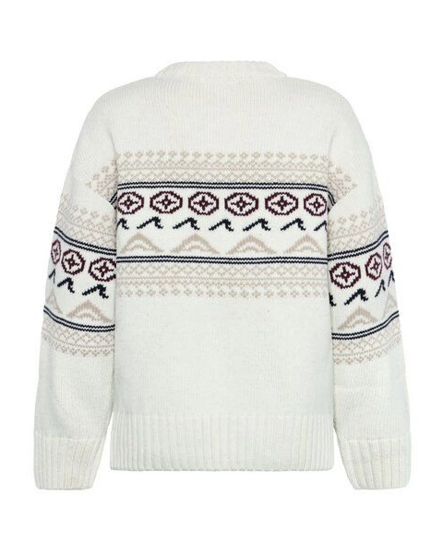KnowledgeCotton Apparel Rundhals-Pullover mit Strickmuster aus Lammwolle RWS – Ansicht 4