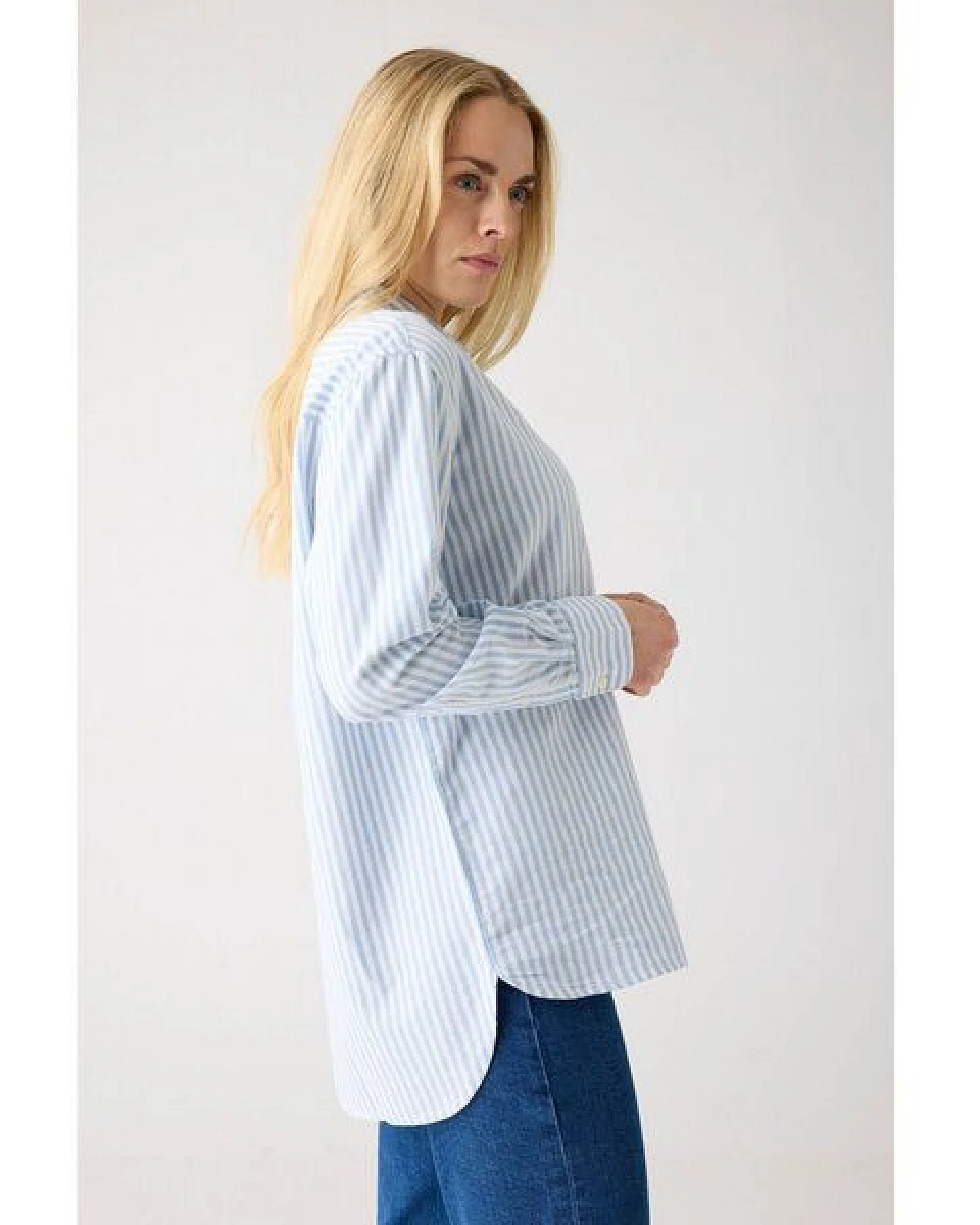 KnowledgeCotton Apparel Oxford Blusenhemd aus Bio-Baumwolle ROC/GOTS/Vegan – Ansicht 3