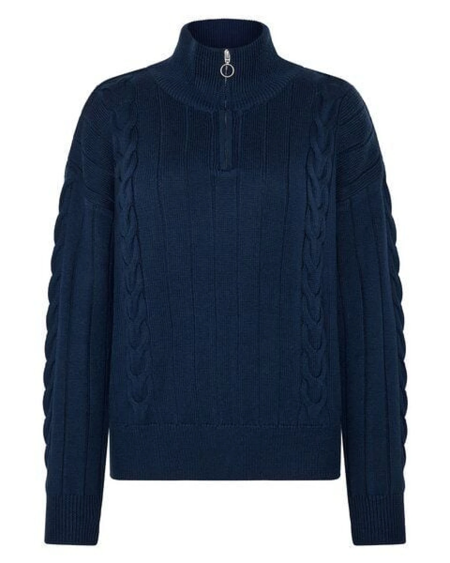 KnowledgeCotton Apparel Halfzip Pullover mit hohem Kragen aus Merinowolle RWS – Ansicht 4