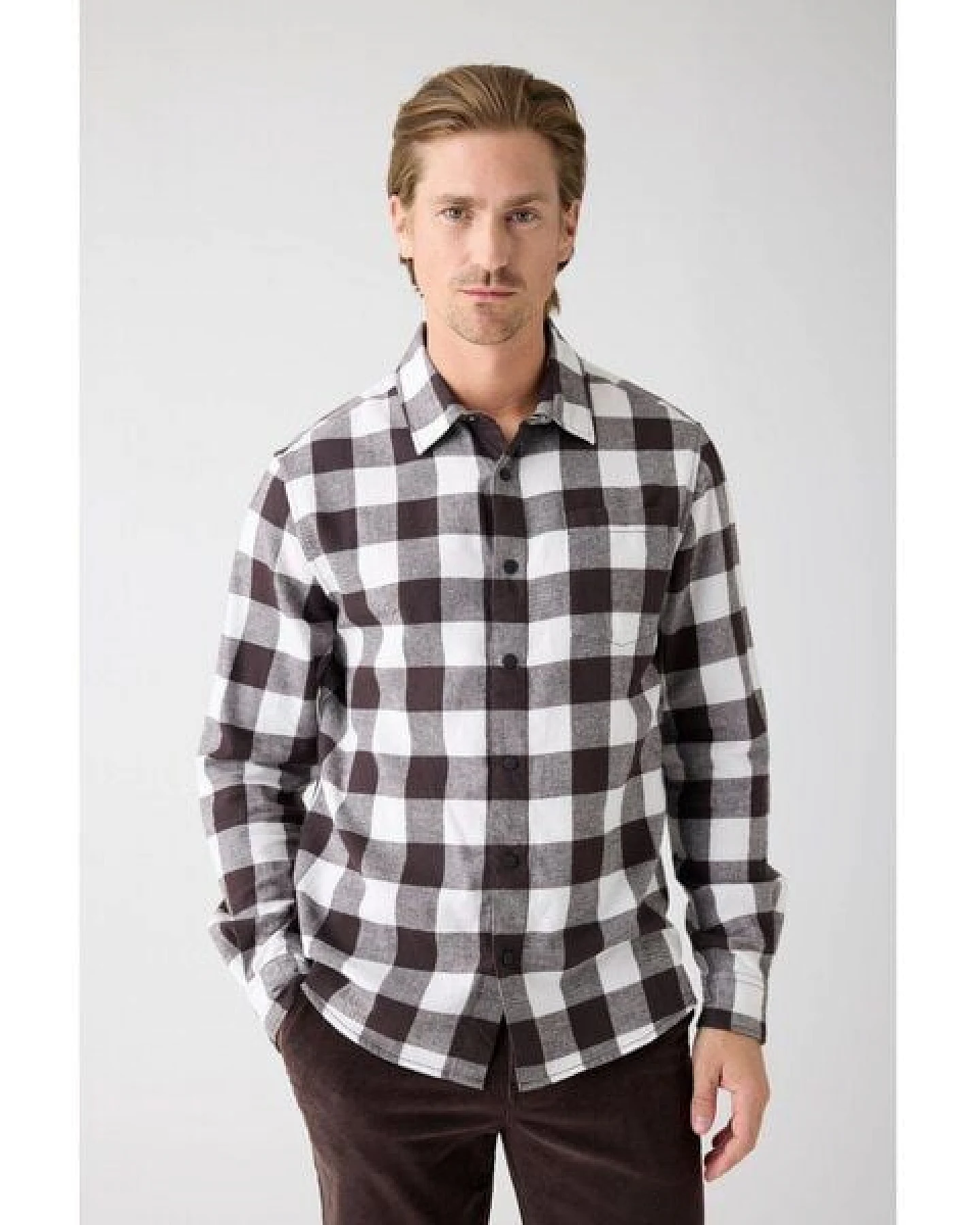 KnowledgeCotton Apparel Kariertes Flanellhemd aus Bio-Baumwolle GOTS/Vegan – Ansicht 2