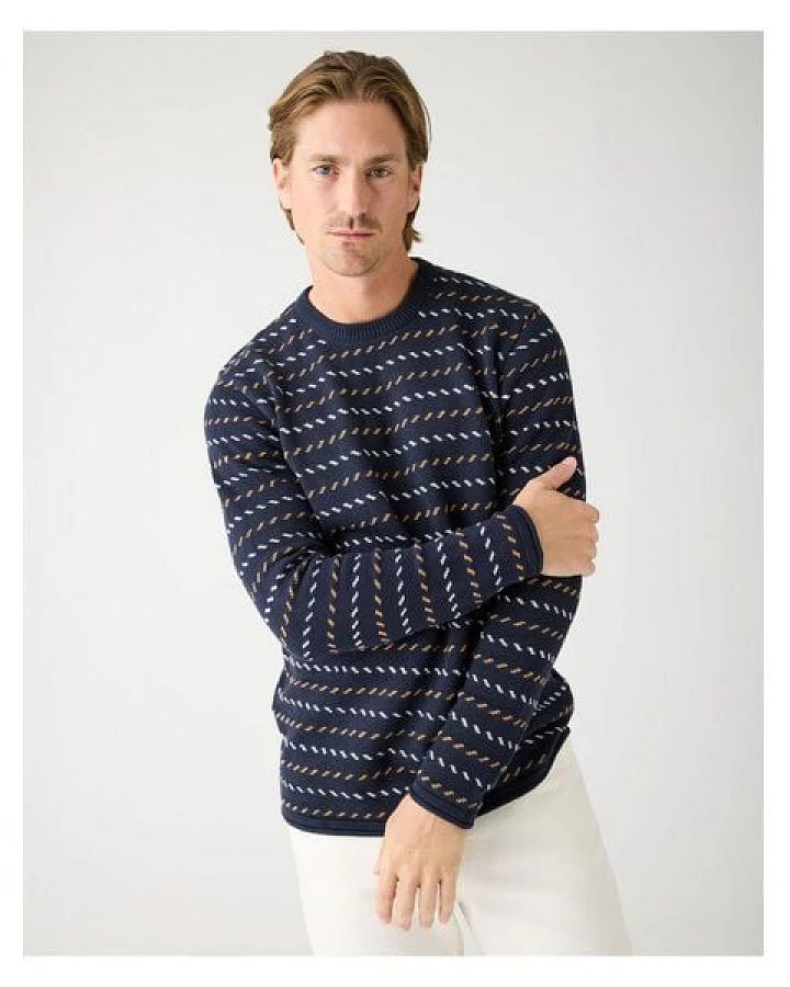 KnowledgeCotton Apparel Jacquard Pullover aus Bio-Baumwolle RWS/Vegan