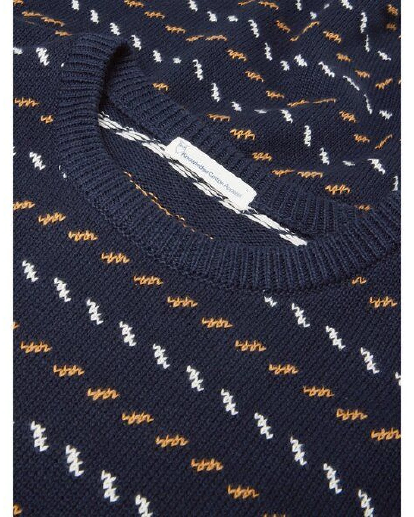KnowledgeCotton Apparel Jacquard Pullover aus Bio-Baumwolle RWS/Vegan – Ansicht 3