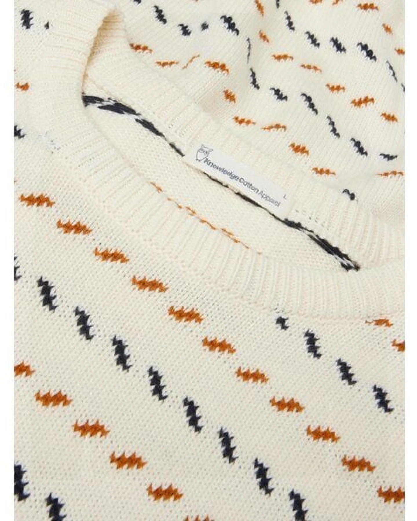 KnowledgeCotton Apparel Jacquard Pullover aus Bio-Baumwolle RWS/Vegan – Ansicht 4
