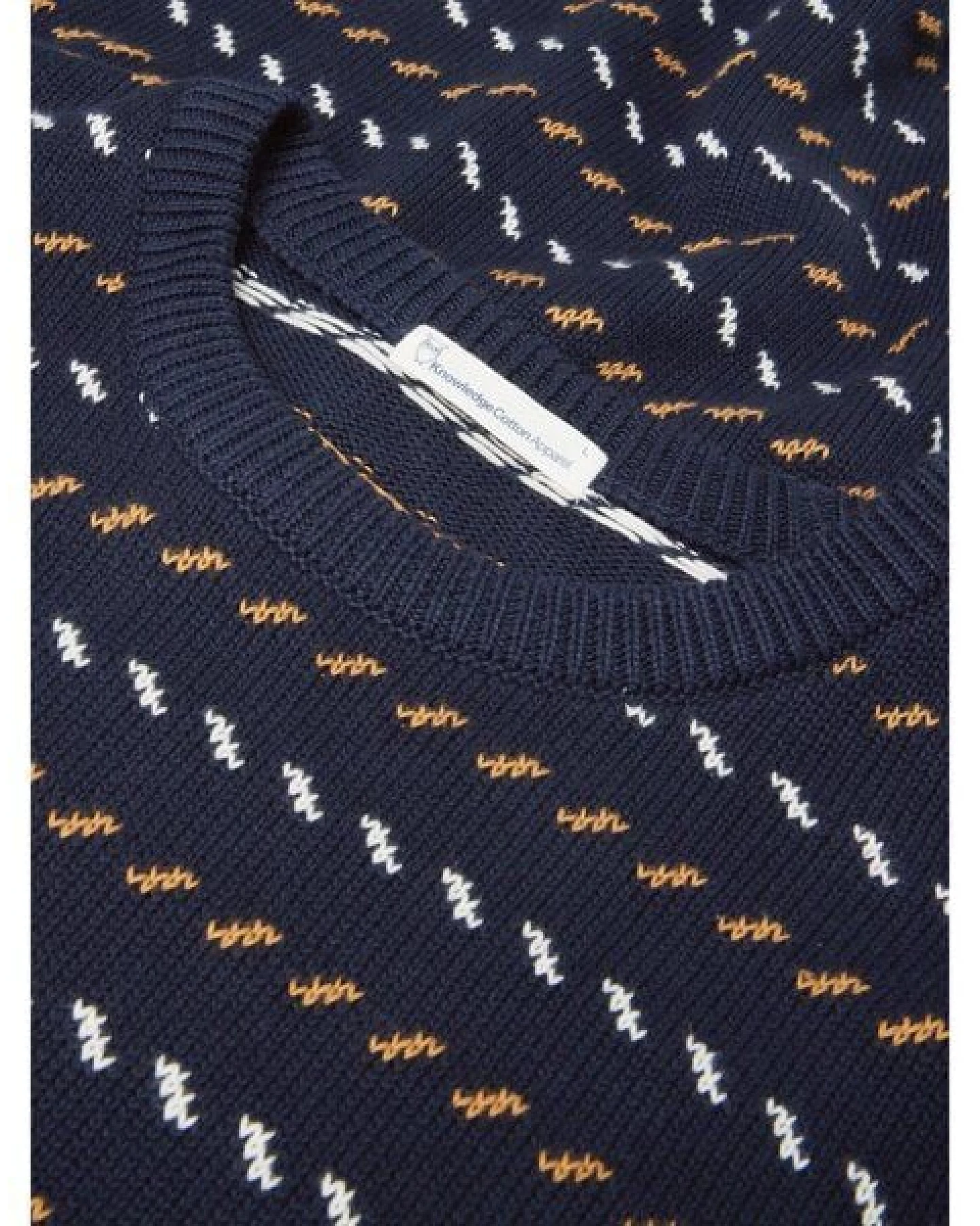 KnowledgeCotton Apparel Jacquard Pullover aus Bio-Baumwolle RWS/Vegan – Ansicht 3