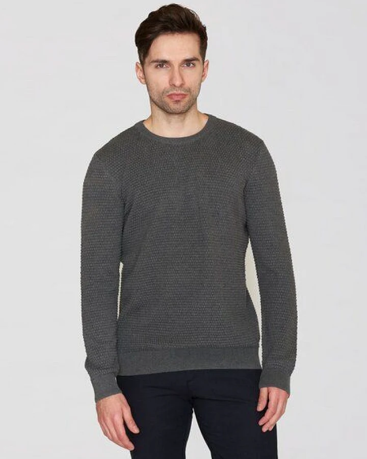 Produktseite: KnowledgeCotton Apparel Crewneck Strickpullover VAGN aus Bio-Baumwolle - ROC/GOTS/Vegan