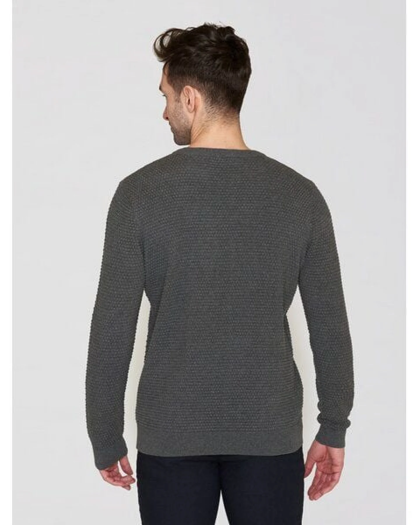 KnowledgeCotton Apparel Crewneck Strickpullover VAGN aus Bio-Baumwolle - ROC/GOTS/Vegan – Ansicht 4