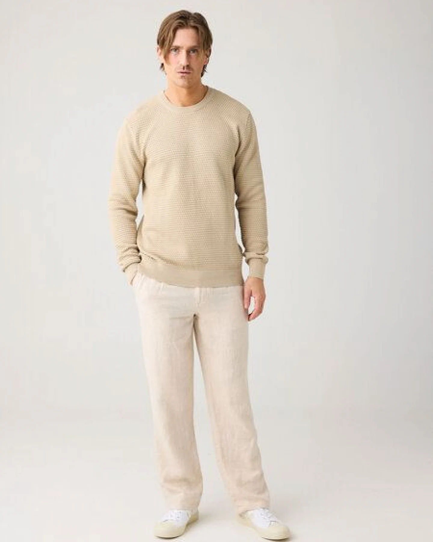 KnowledgeCotton Apparel Crewneck Strickpullover VAGN aus Bio-Baumwolle - ROC/GOTS/Vegan – Ansicht 4