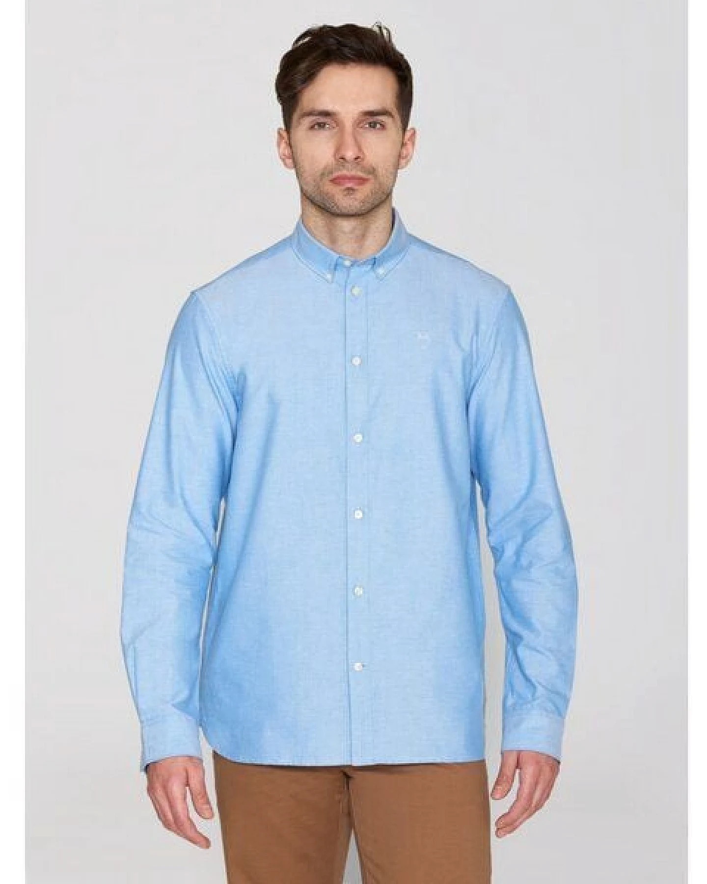 KnowledgeCotton Apparel Regular Hemd HARALD Small Owl Oxford aus Bio-Baumwolle - ROC/GOTS/Vegan – Ansicht 3