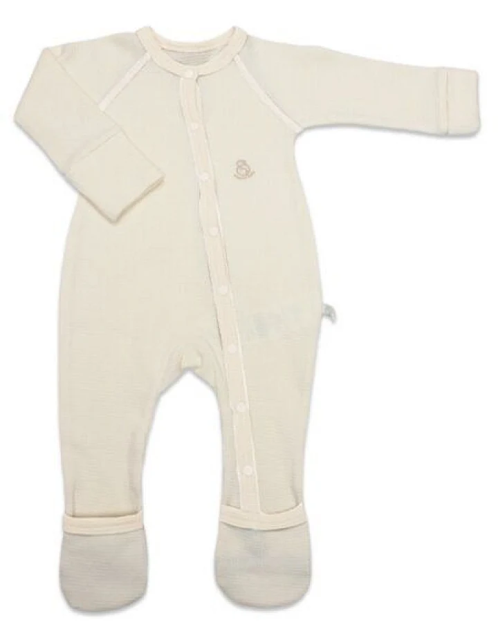 bistyle Neugeborenes Strampler Baby Waffle Strampler ( Babystrampler mit umklappbaren Füßen) zertifizierte Bio Baumwolle / Unisex