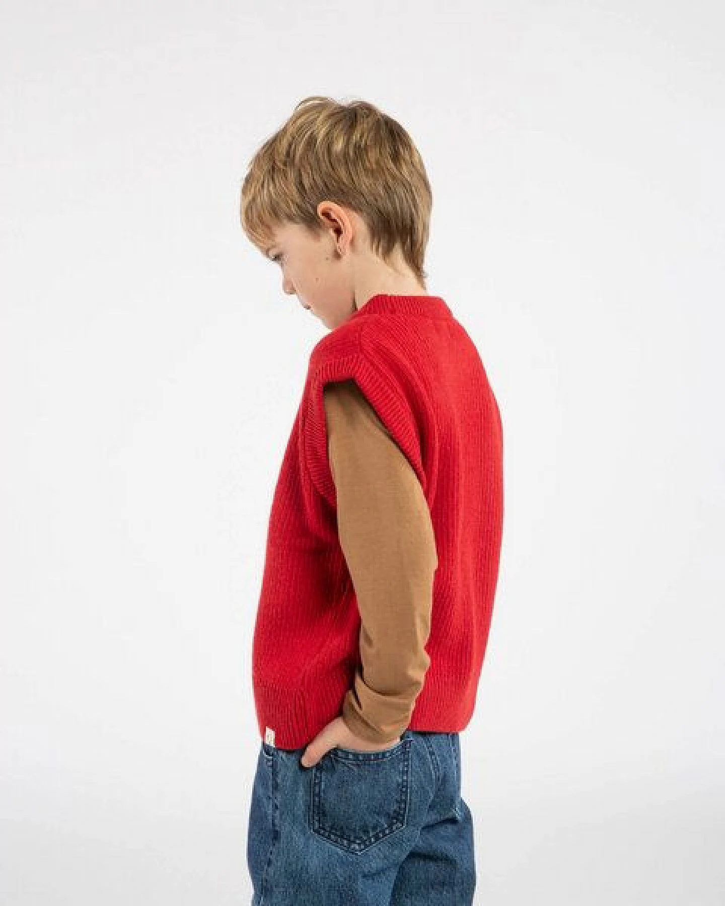 Matona Gestrickter Pullunder für Kinder aus Bio-Baumwolle und Wolle / Hug Vest – Ansicht 3