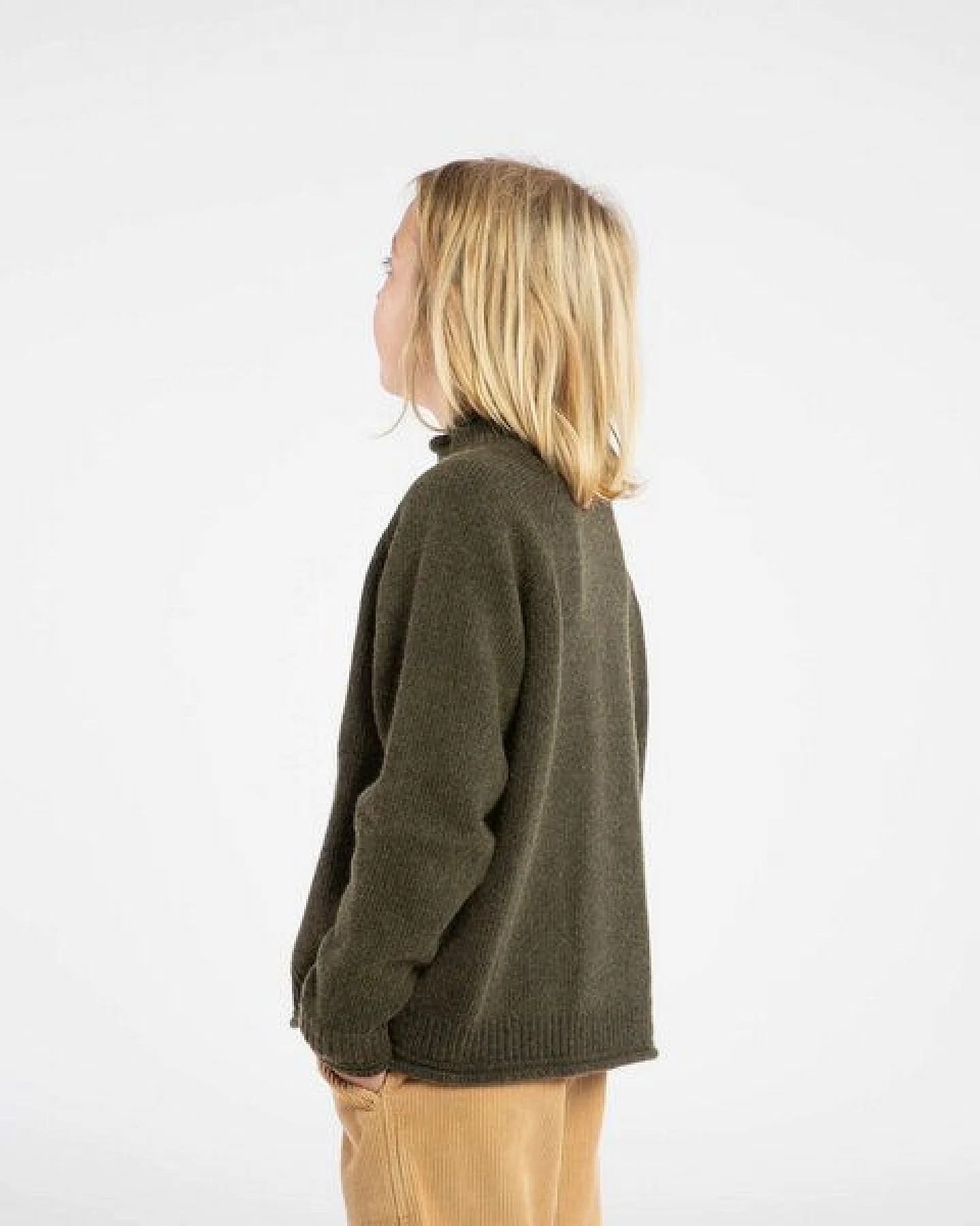 Matona Strickpullover mit kleinem Kragen für Kinder / Raglan High Neck Sweater – Ansicht 2