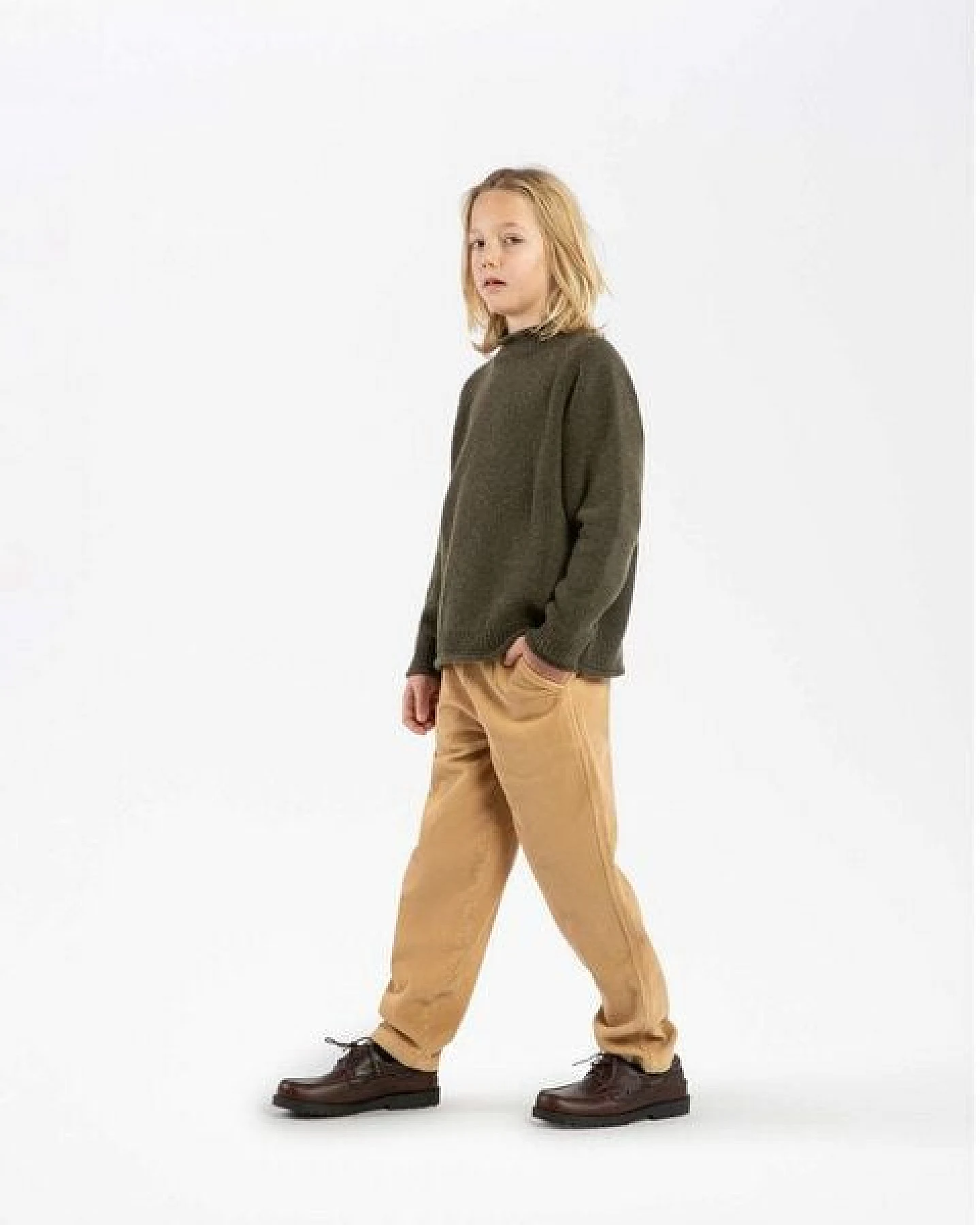 Matona Strickpullover mit kleinem Kragen für Kinder / Raglan High Neck Sweater – Ansicht 3