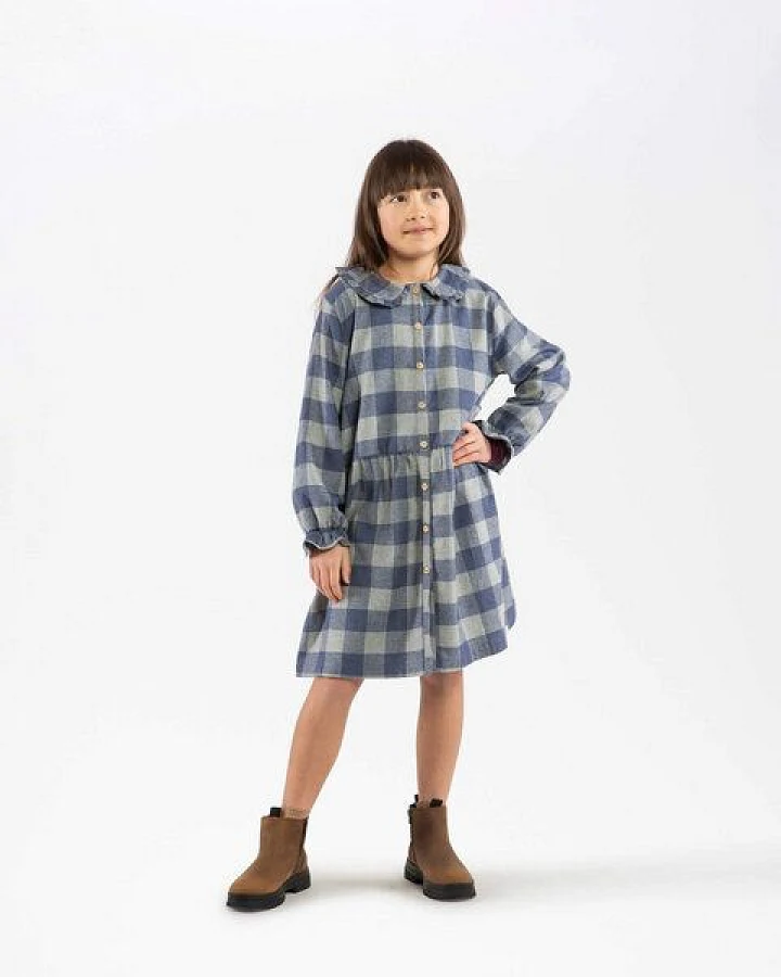 Matona Weiches Flannelkleid für Kinder aus Tencel und Bio-Baumwolle / Flannel Collar Dress