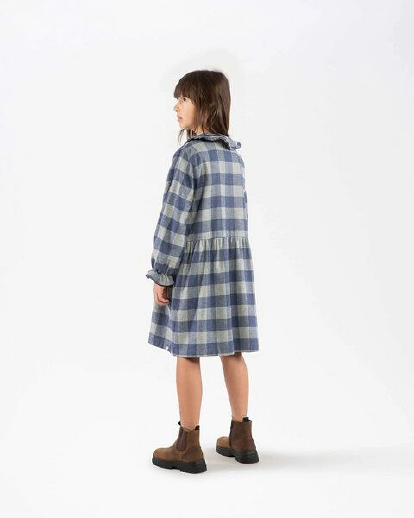 Matona Weiches Flannelkleid für Kinder aus Tencel und Bio-Baumwolle / Flannel Collar Dress – Ansicht 2