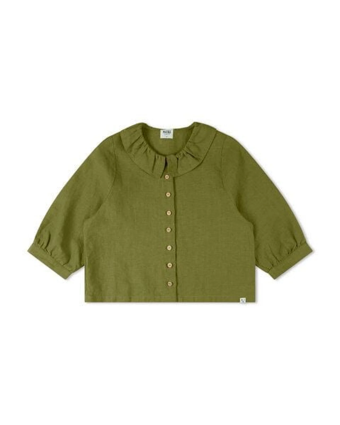 Matona Bluse mit Rüschenkragen für Frauen aus Leinen / Ruffled Collar Blouse – Ansicht 3