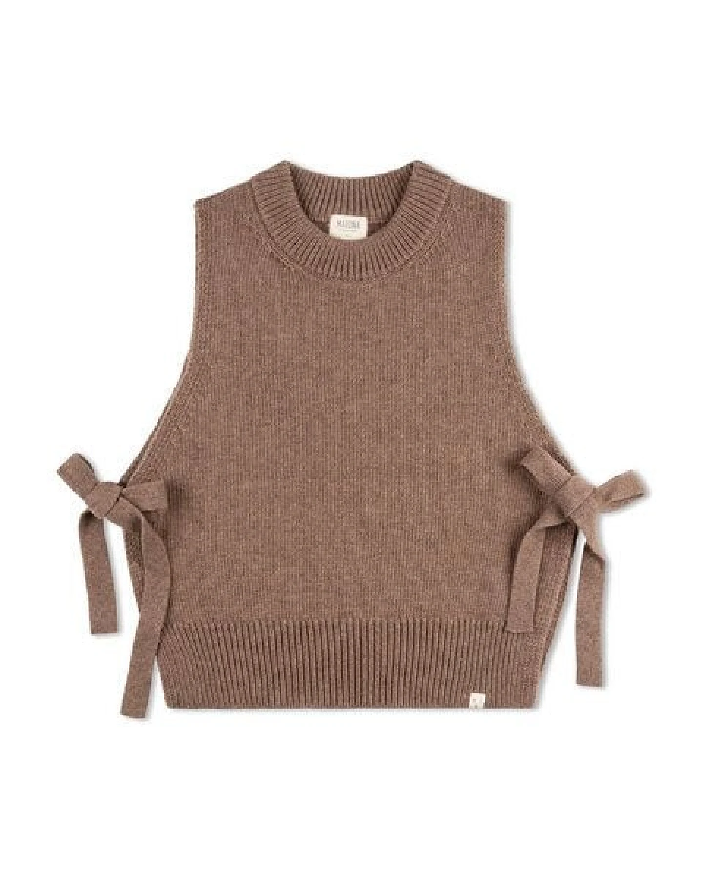 Matona Strickpullunder mit Bindedetail für Frauen aus Bio-Baumwolle und Lammwolle / Apron Vest – Ansicht 4