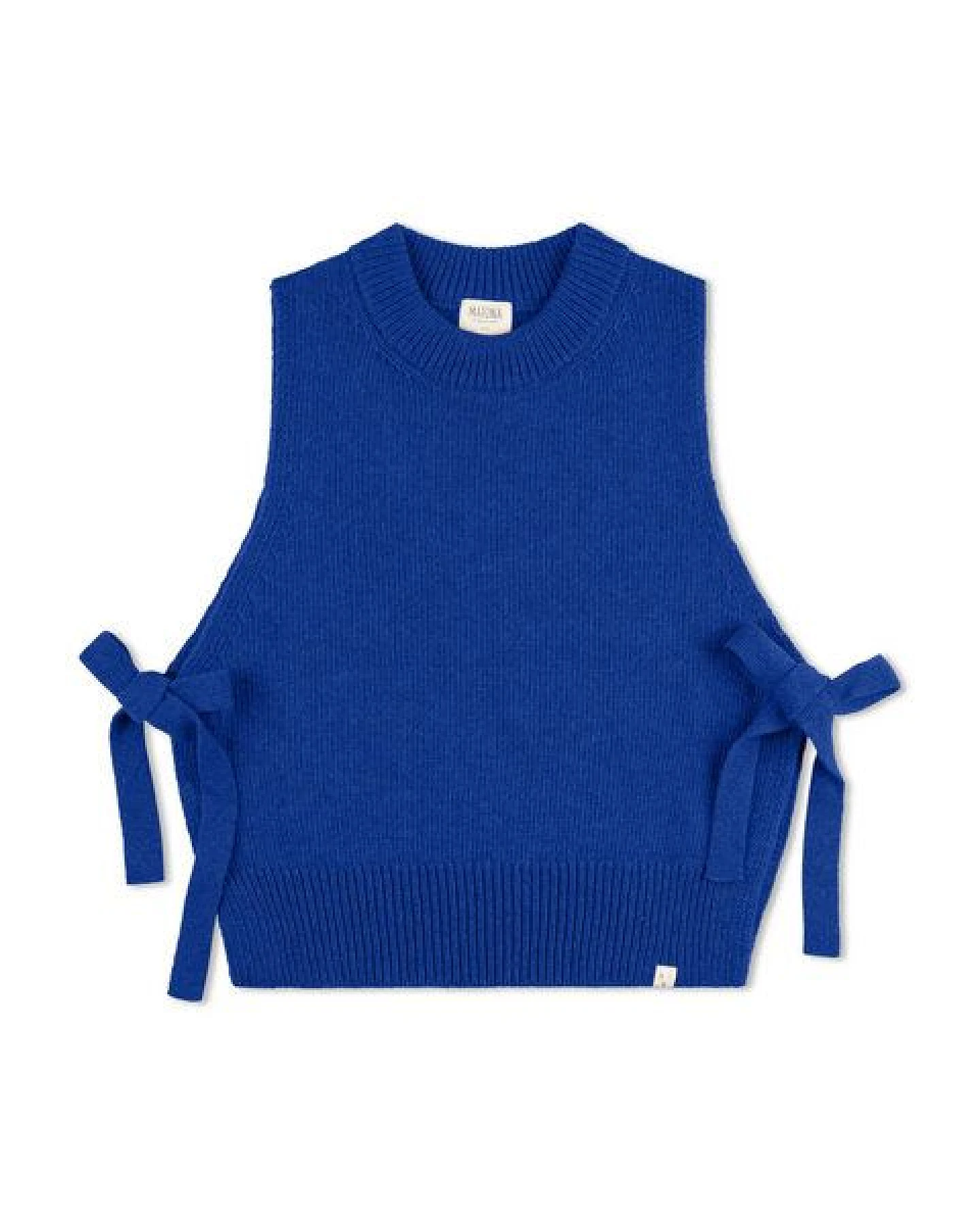 Matona Strickpullunder mit Bindedetail für Frauen aus Bio-Baumwolle und Lammwolle / Apron Vest – Ansicht 4