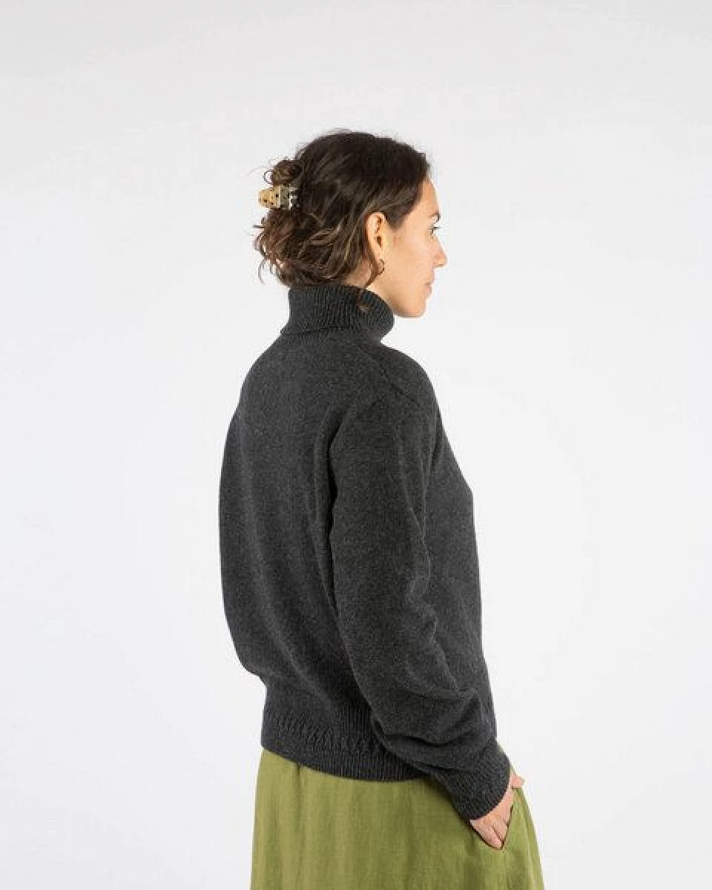 Matona Rollkragenpullover für Frauen mit Bio-Baumwolle und Lammwolle / Turtleneck Pullover – Ansicht 2