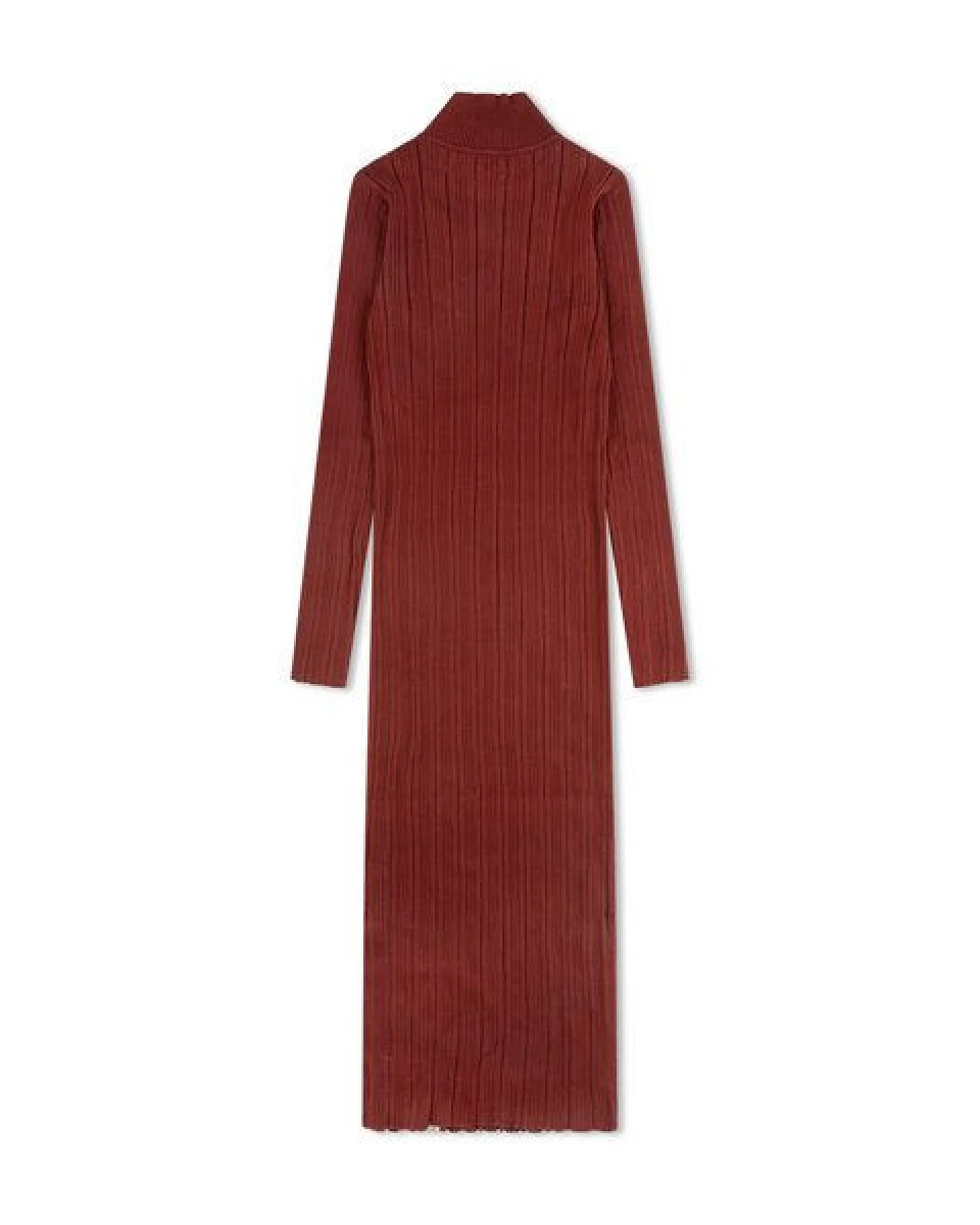 Matona Elegantes langes Kleid für Frauen aus Bio-Baumwolle / Ribbed Dress – Ansicht 4