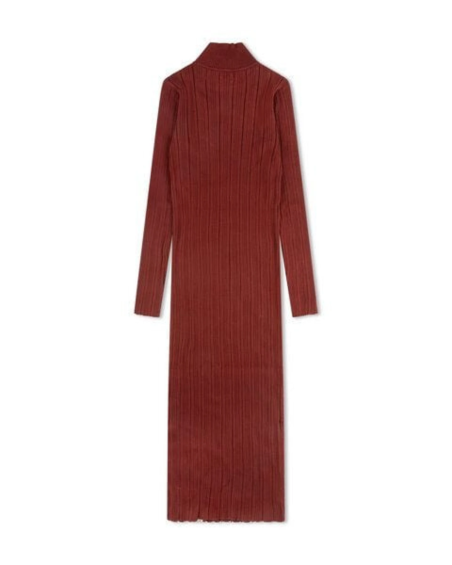 Matona Elegantes langes Kleid für Frauen aus Bio-Baumwolle / Ribbed Dress – Ansicht 4