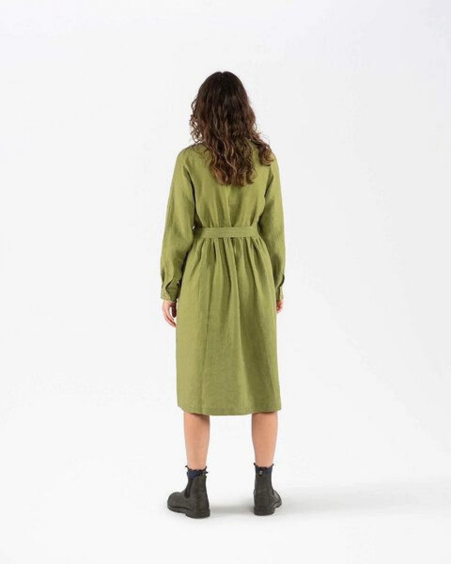Matona Midikleid für Frauen aus Leinen / Belted Dress – Ansicht 2