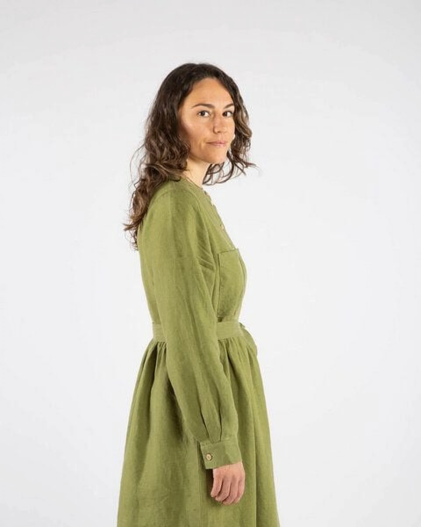 Matona Midikleid für Frauen aus Leinen / Belted Dress – Ansicht 3
