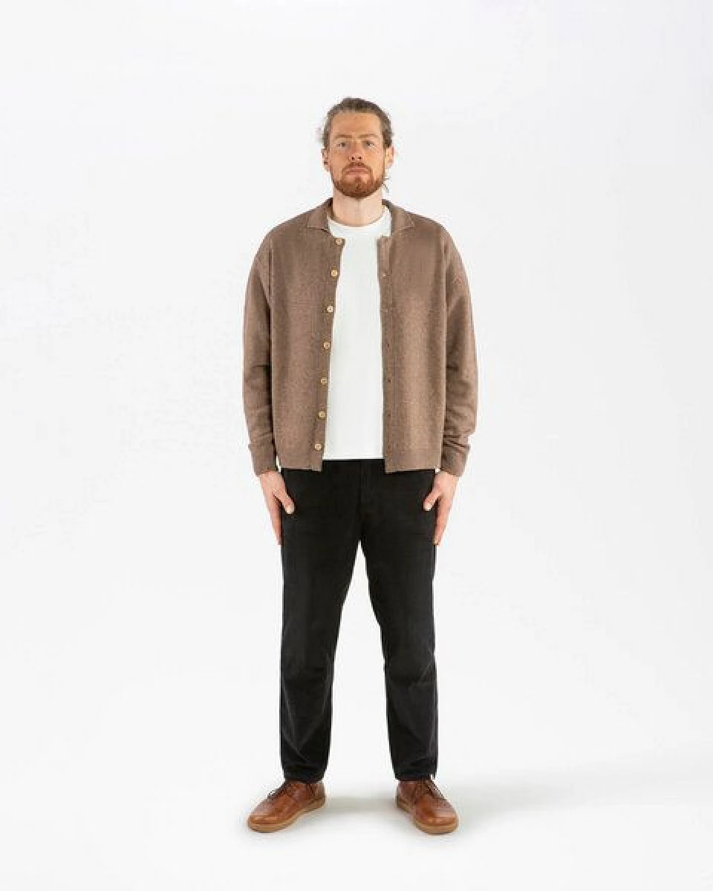 Matona Gestricktes Hemd für Männer aus Bio-Baumwolle und Lammwolle / Knit Shirt – Ansicht 3