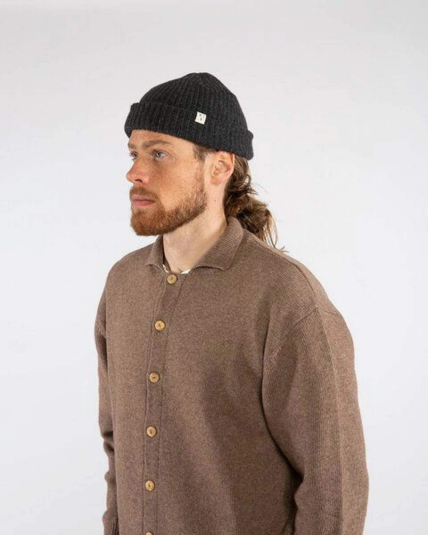 Matona Strickbeanie für Kinder, Frauen und Männer aus Bio-Baumwolle und Lammwolle / Fisherman Beanie – Ansicht 2