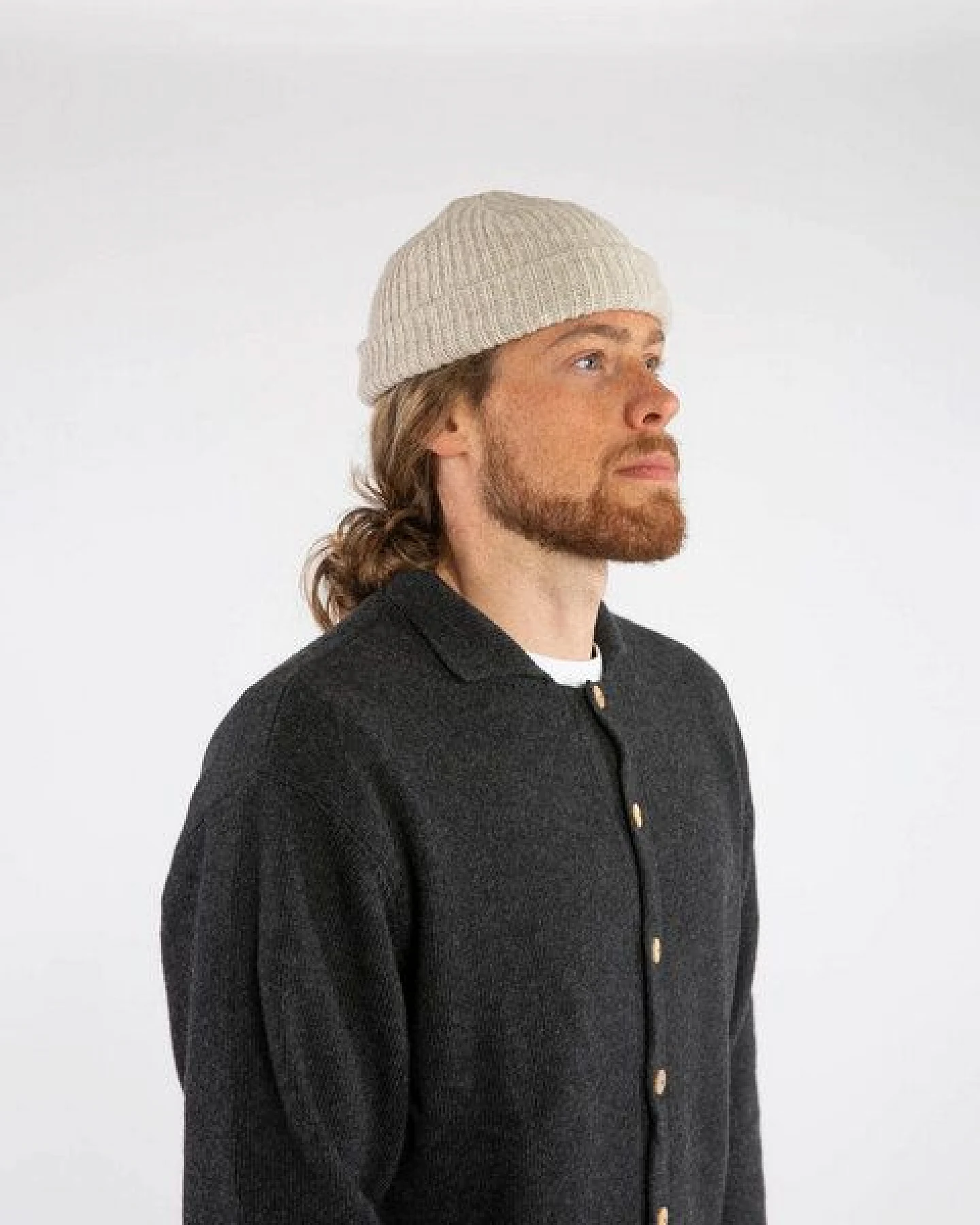 Matona Strickbeanie für Kinder, Frauen und Männer aus Bio-Baumwolle und Lammwolle / Fisherman Beanie – Ansicht 2