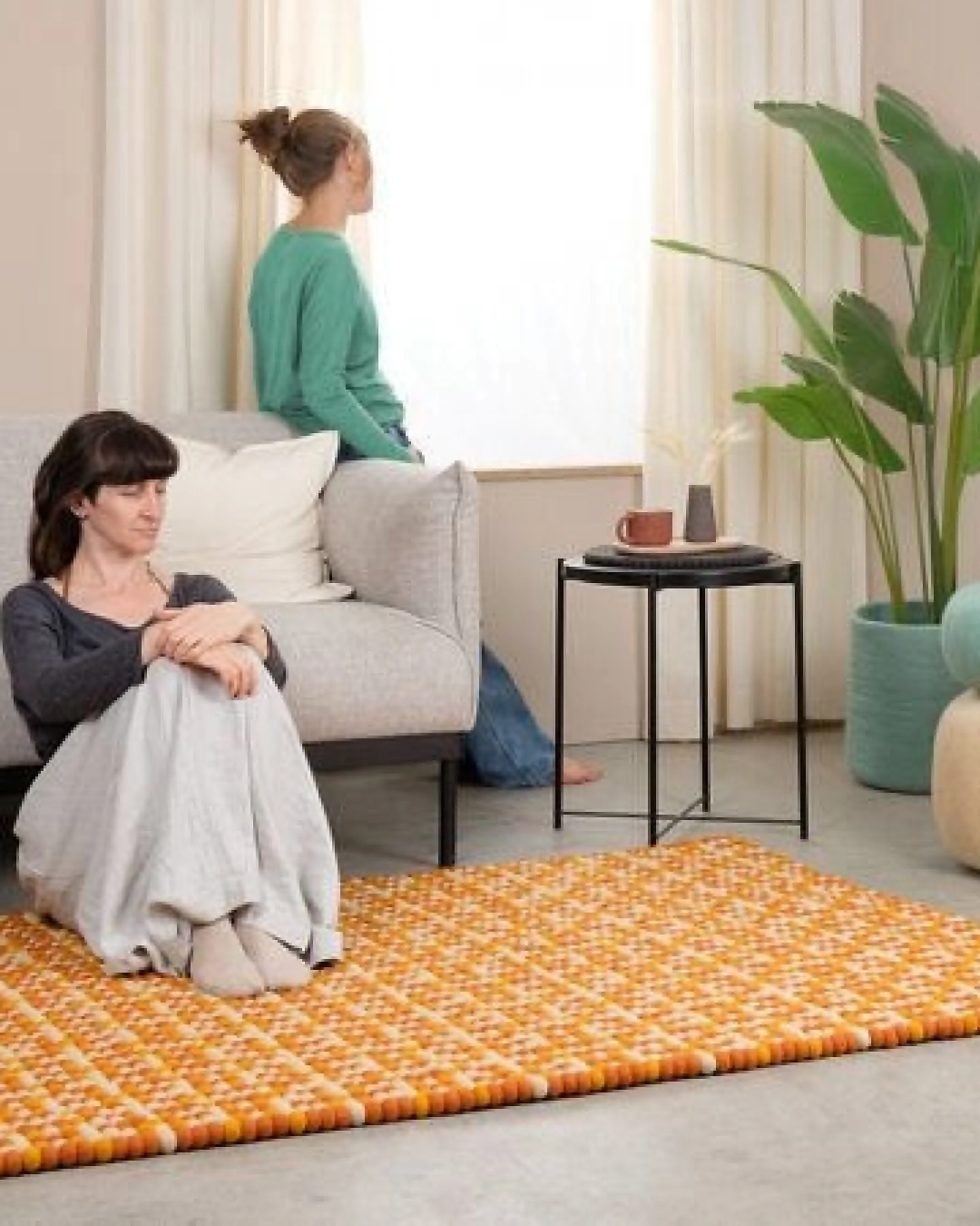 myfelt Filzkugelteppich Porto rechteckig, 100% Schurwolle – Ansicht 4