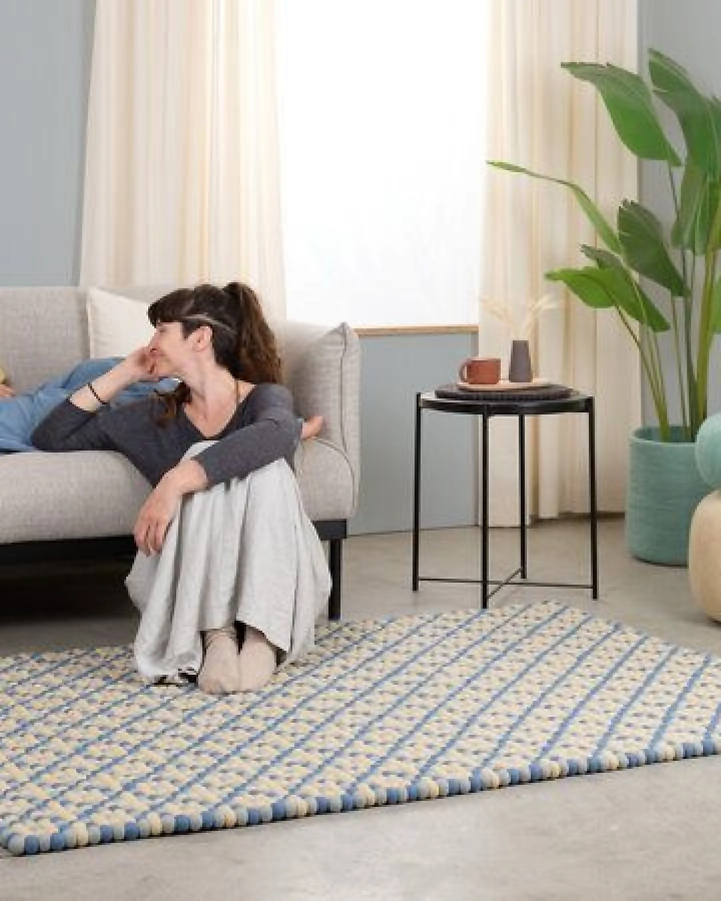 myfelt Filzkugelteppich Porto rechteckig, 100% Schurwolle – Ansicht 4