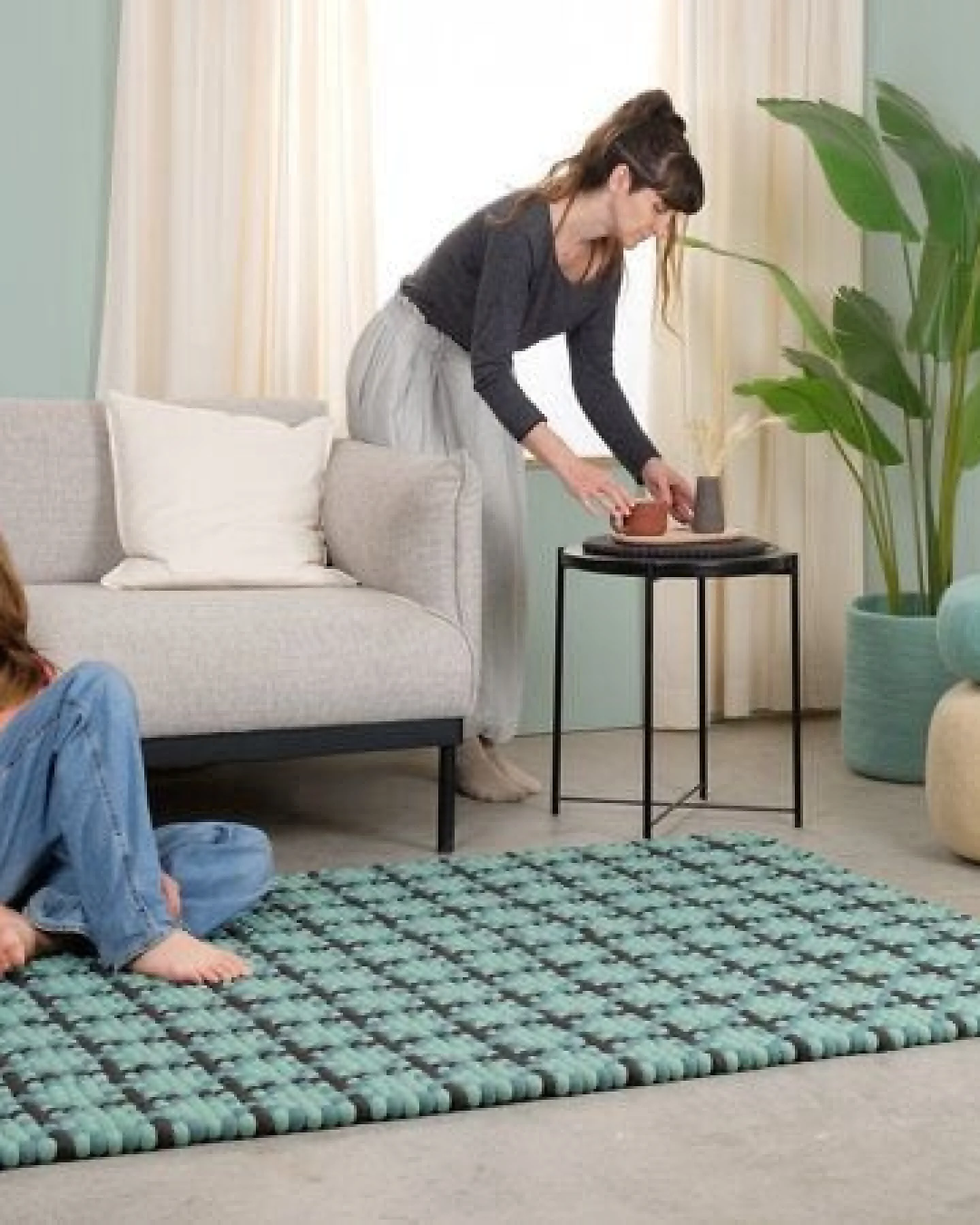 myfelt Filzkugelteppich Porto rechteckig, 100% Schurwolle – Ansicht 4