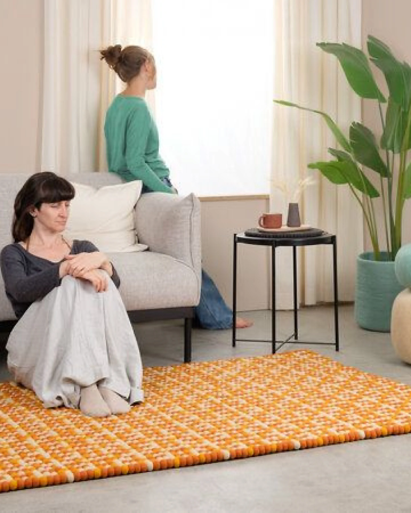 myfelt Filzkugelteppich Porto rechteckig, 100% Schurwolle – Ansicht 4