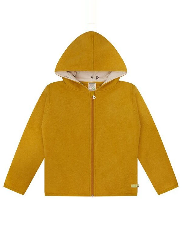 loud + proud Kinder Wollfleece-Jacke mit Kapuze, GOTS-zertifiziert