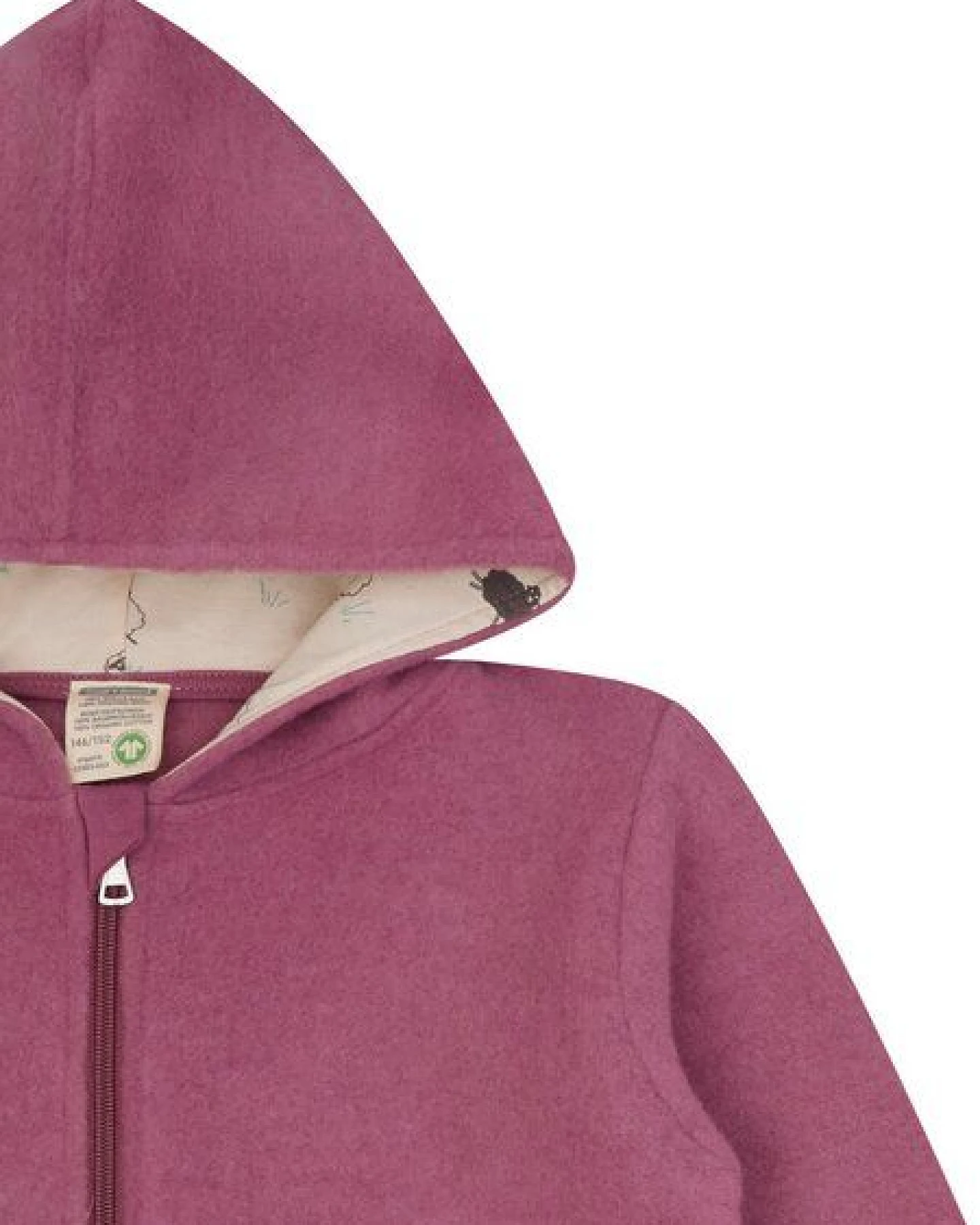 loud + proud Kinder Wollfleece-Jacke mit Kapuze, GOTS-zertifiziert – Ansicht 3