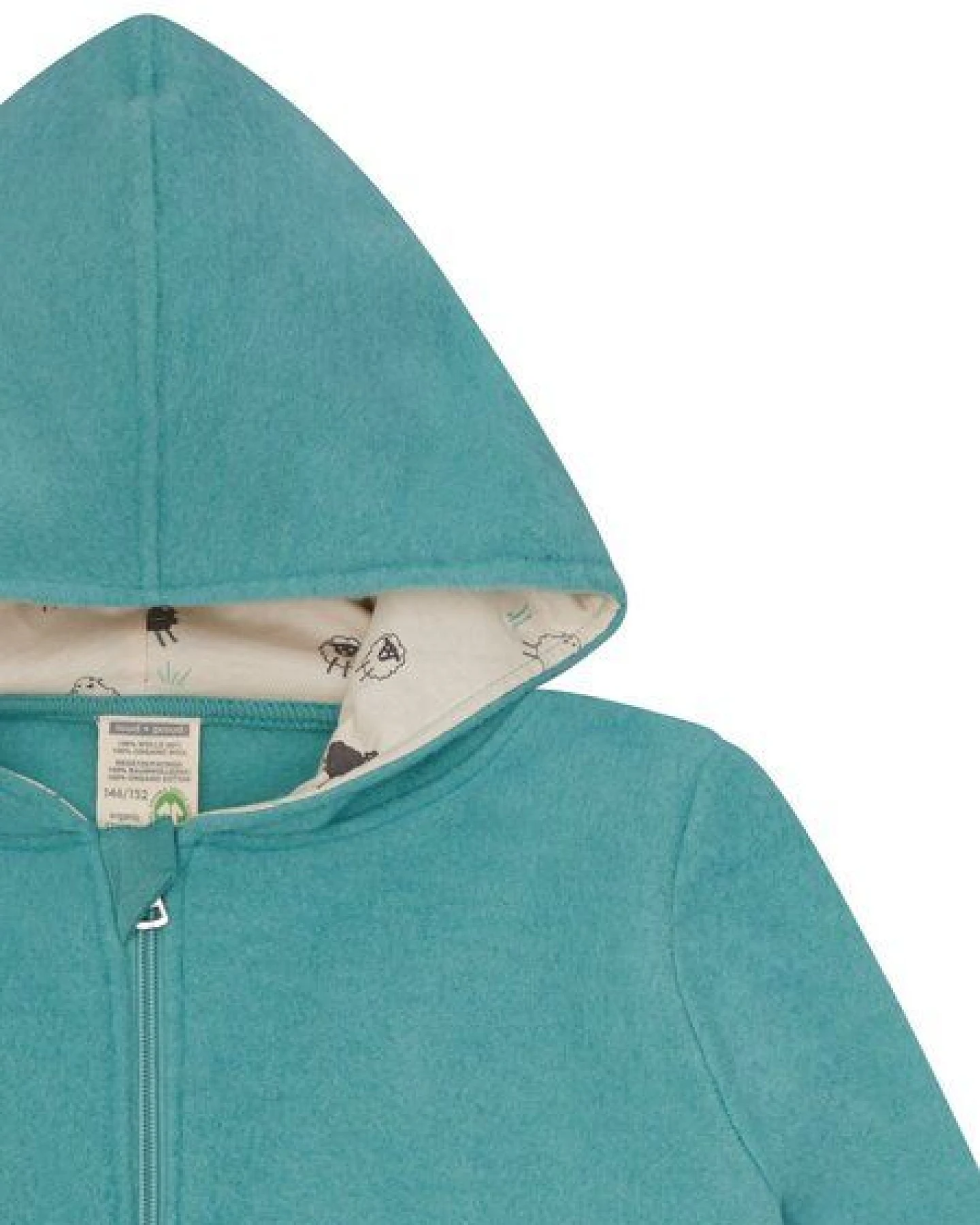 loud + proud Kinder Wollfleece-Jacke mit Kapuze, GOTS-zertifiziert – Ansicht 3