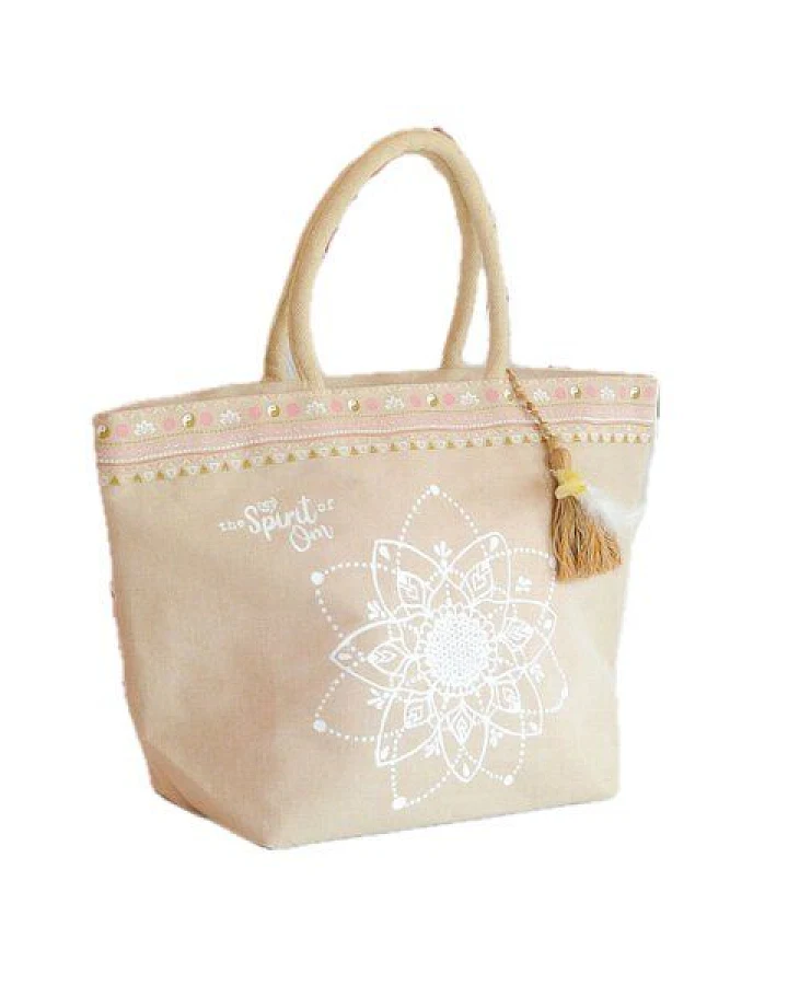 Spirit of OM Jutetasche dekorativ und farbig