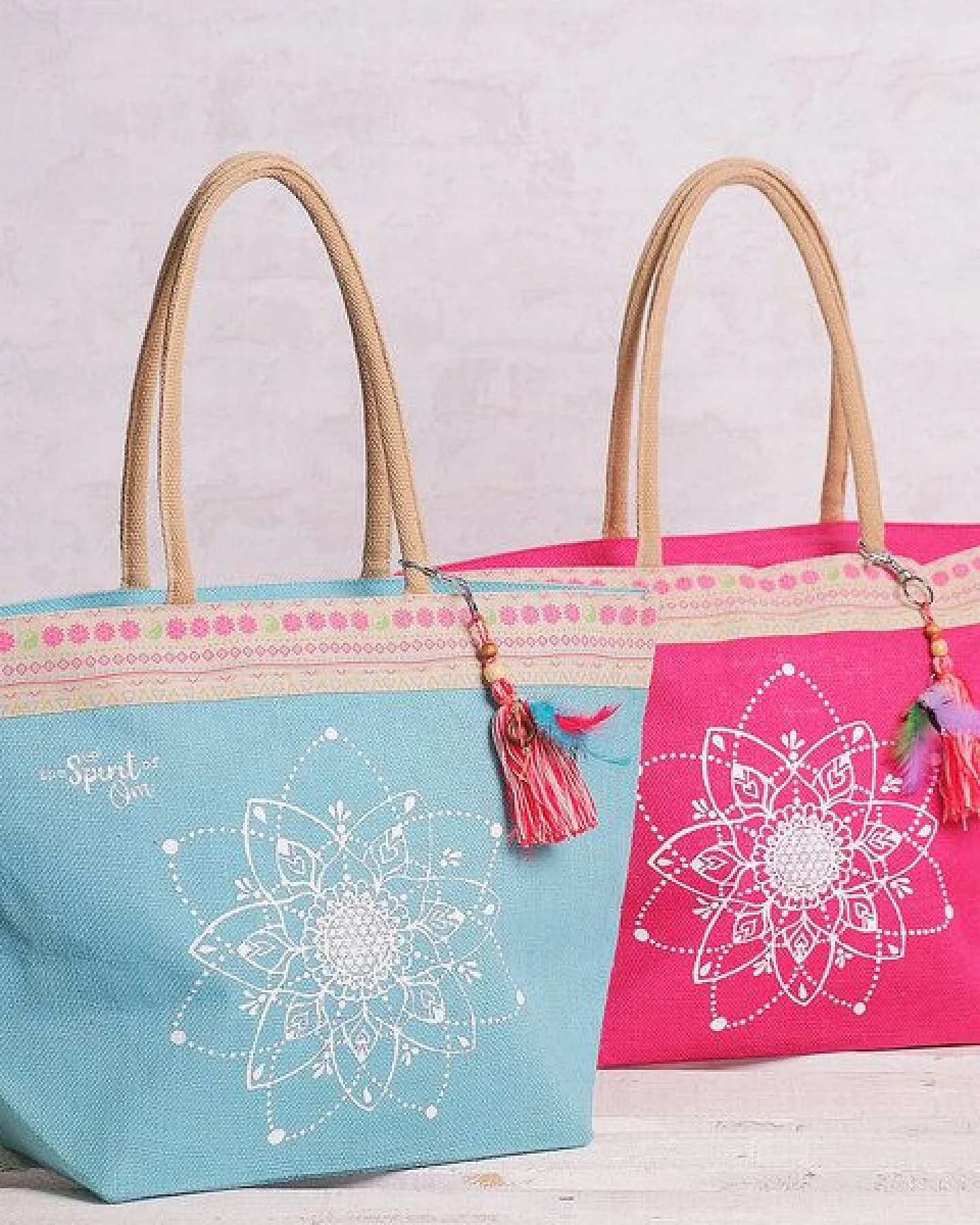 Spirit of OM Jutetasche dekorativ und farbig – Ansicht 2