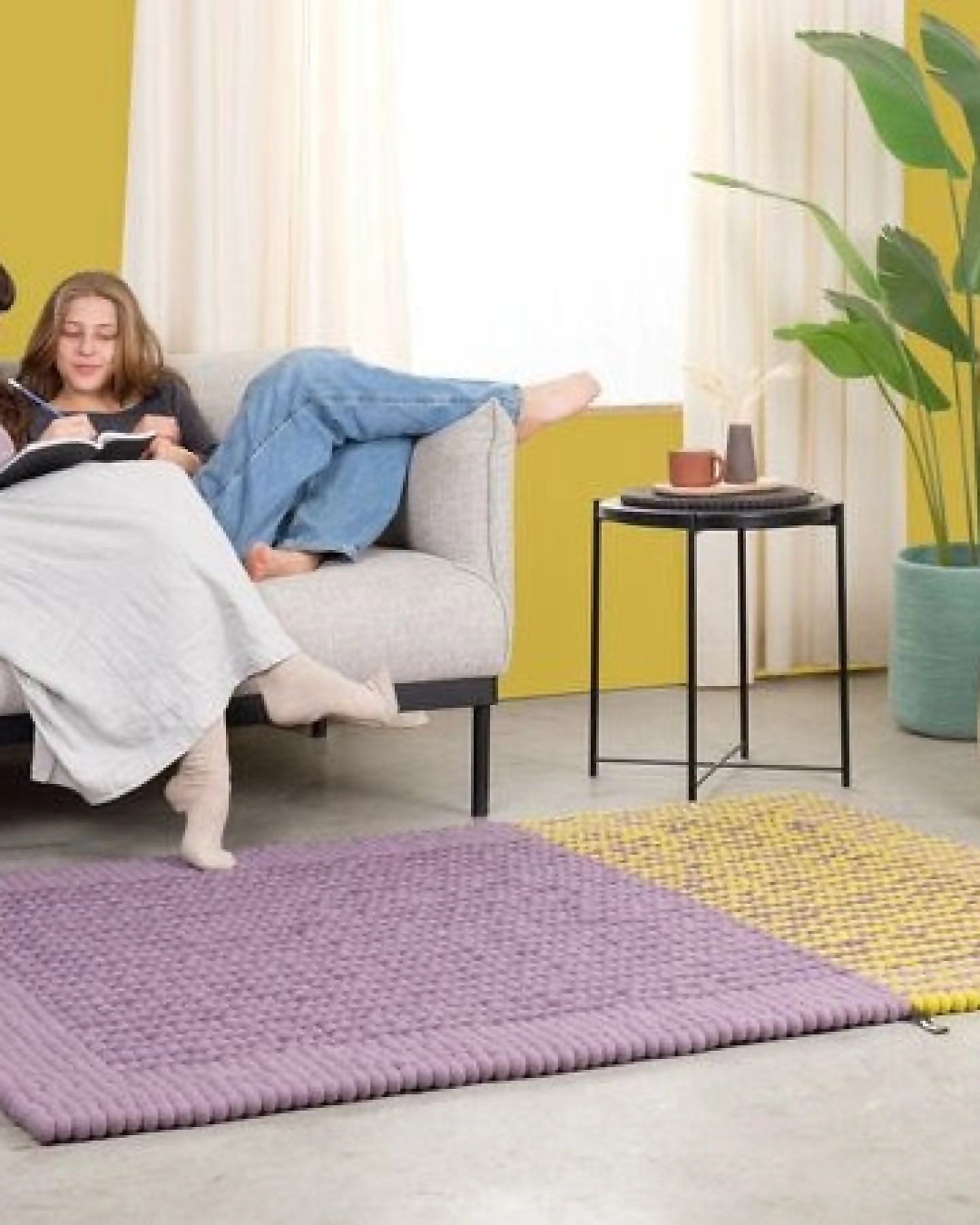 myfelt Filzkugelteppich Horizon rechteckig, 100% Schurwolle – Ansicht 4