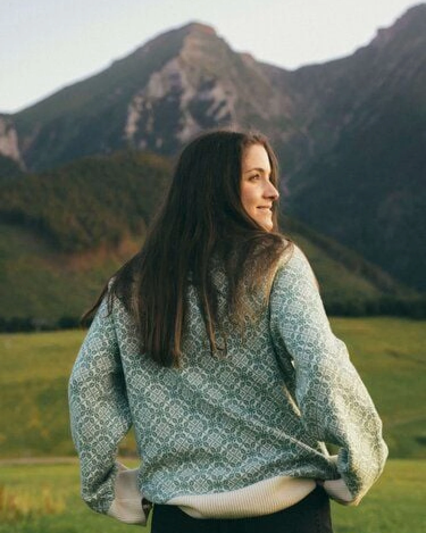Kopyto BARIBAL - Damen Oversize Boxy Stickpullover Beskiden-Muster 100% Merinowolle – Ansicht 3